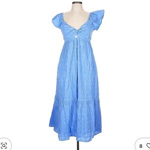 Universal Thread Sky Blue Flutter Sleeve Midi Dress